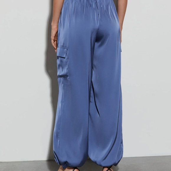 Women's Blue Wide-Leg Pants - Picture 3 of 5